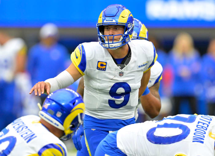 Matthew Stafford and the Los Angeles Rams will wear their white jerseys in Week 8 against the Dallas Cowboys.